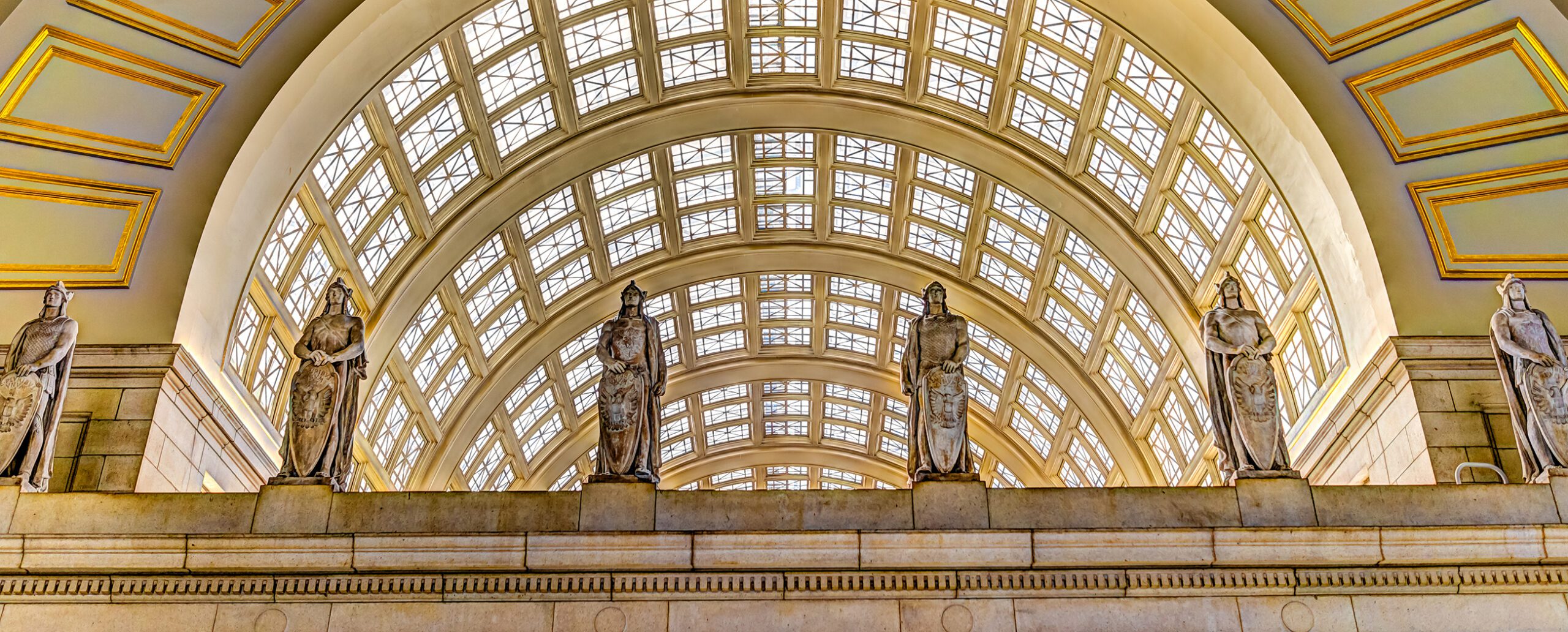 Statues in Main Hall featuring the Historical Design Elements of Union Station.